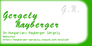 gergely mayberger business card